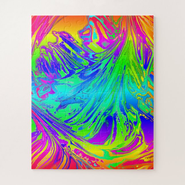 Puzzle Abstract Splashing Rainbow Liquid (Vertical)