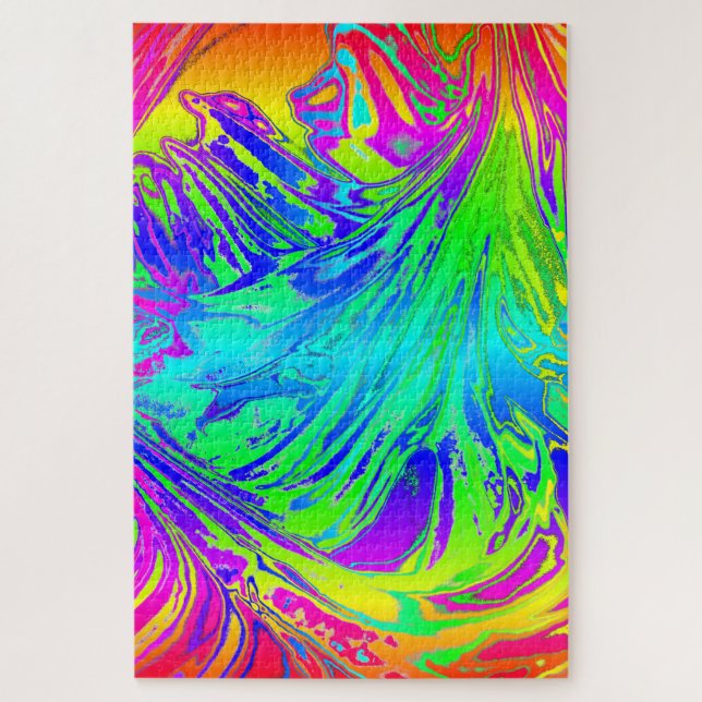Puzzle Abstract Splashing Rainbow Liquid (Vertical)