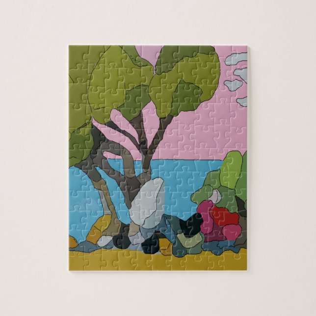 Puzzle Abstract Stain Glass (Vertical)