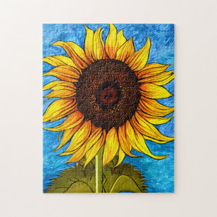Puzzle Abstract Sunflower Painting