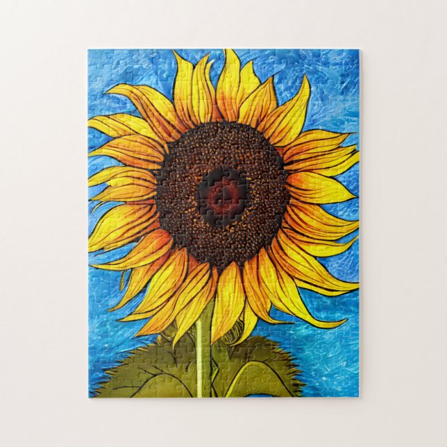 Puzzle Abstract Sunflower Painting (Vertical)