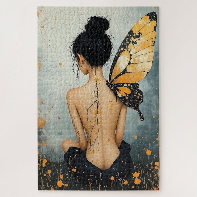 Puzzle Abstract Whimsical Woman and Butterfly (Vertical)