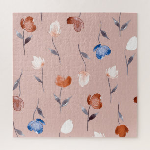 Puzzle Abstracto Acuarela Floral: Pastel Seamless.