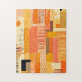 Puzzle abstracto boho formas naranja