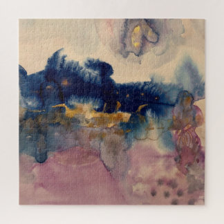 Puzzle abstracto con azul y rosa