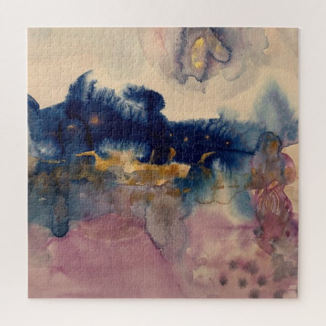 Puzzle abstracto con azul y rosa (Vertical)