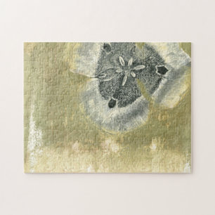 Puzzle Abstracto de la cabeza de flor con textura acrista