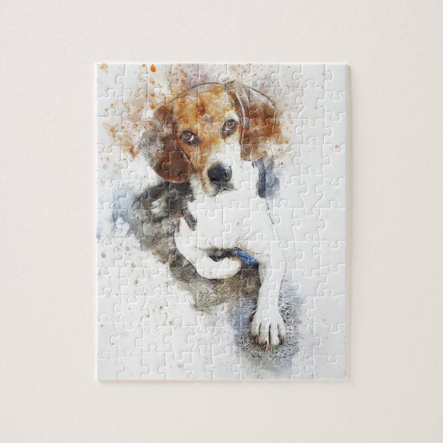 Puzzle Abstracto de Perro Beagle (Vertical)