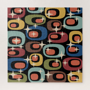 Puzzle Abstracto Moderno Retro de Mitad de Siglo
