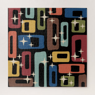 Puzzle Abstracto Retro Moderno de Mitad de Siglo