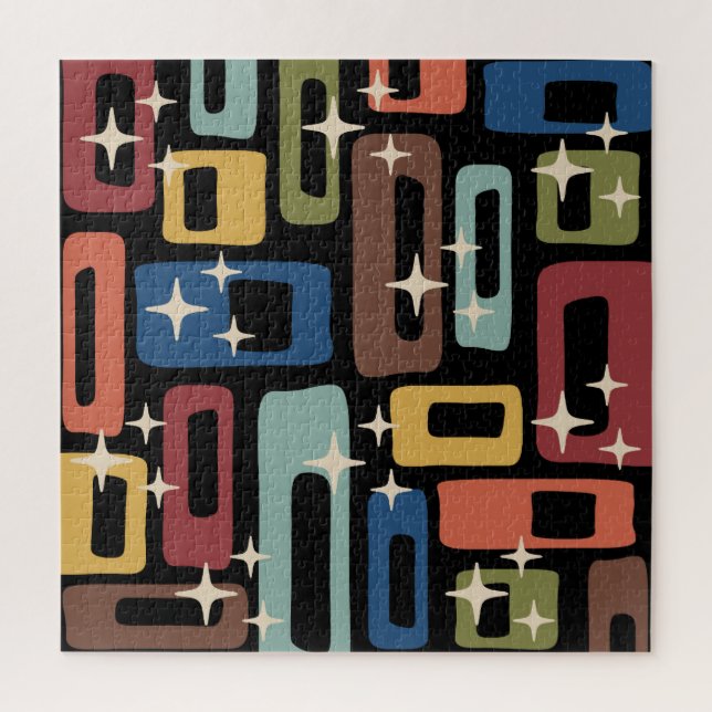 Puzzle Abstracto Retro Moderno de Mitad de Siglo (Vertical)