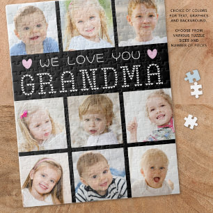 Puzzle Abuela 9 Colaje de Fotos Corazones Colores Persona