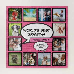 Puzzle Abuela del Mundo Mejor 12 Collage de Fotos Diverti