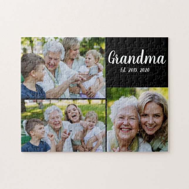 Puzzle Abuela Estableció Escritura Moderna Negra Foto 3 (Horizontal)