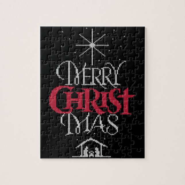 Puzzle Abuela Knit Religioso Cristiano - Feliz Navidad (Vertical)