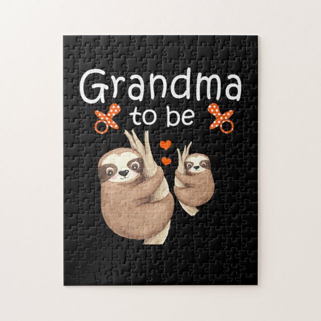 Puzzle Abuela para ser un animal tímido de Baby Shower (Vertical)