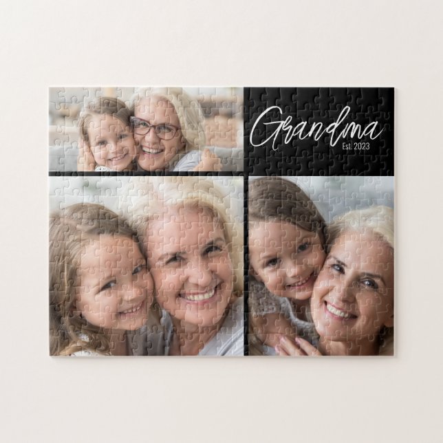 Puzzle Abuela Personalizable Año de Fundación 3 Foto (Horizontal)