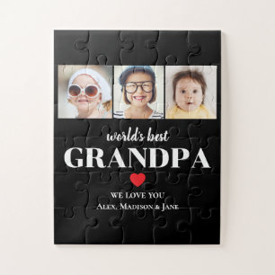 Puzzle Abuelo del Mundo We love you 3 Nombres de Fotos de