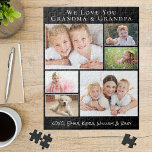 Puzzle Abuelos, te queremos 6 Collages de fotos<br><div class="desc">Dale a los mejores abuelos un divertido collage de fotos de personalizados rompecabezas de sus seres queridos. Puedes personalizar con seis fotos familiares de nietos, familiares, mascotas, etc., y personalizar la expresión "Te amo" o "Te amamos", y cómo se les llama "Abuela y Abuelo", "Mamá y Pop Pop", etc. También...</div>