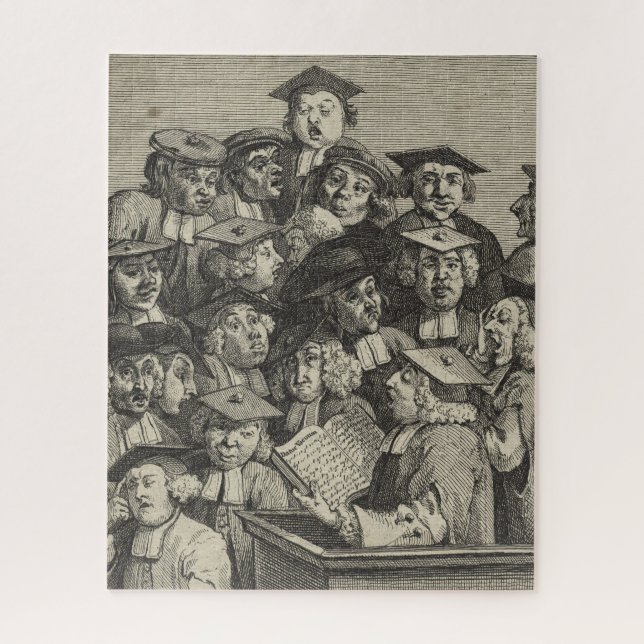 Puzzle Académicos en una conferencia (por William Hogarth (Vertical)