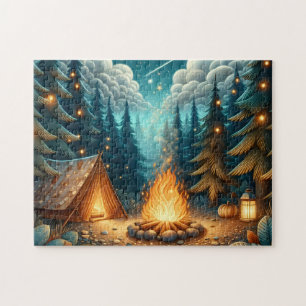 Puzzle Acampada en bosque