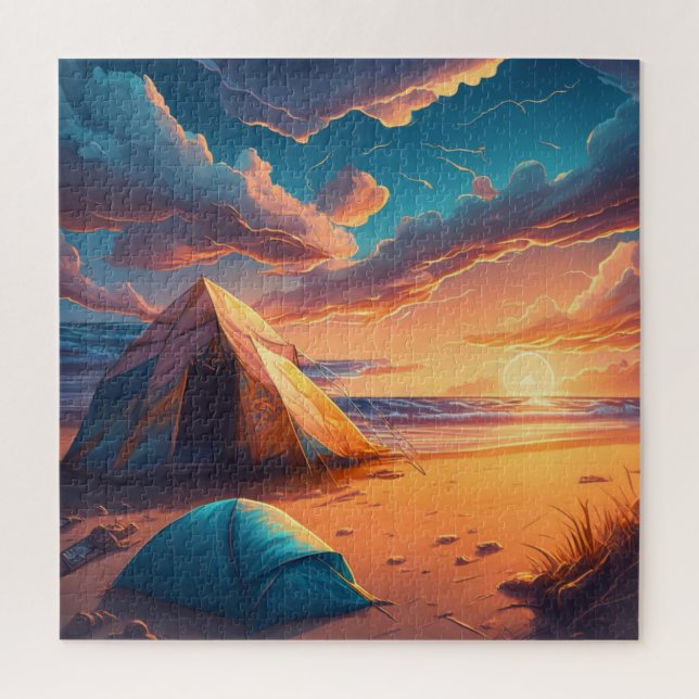 Puzzle Acampar al amanecer (Vertical)