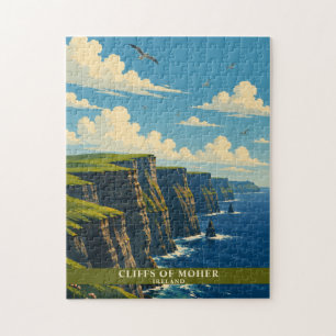 Puzzle Acantilados de Moher Irlanda Condado Clare Retro V