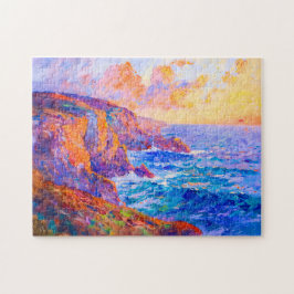 Puzzle Acantilados en un paisaje impresionista con puesta