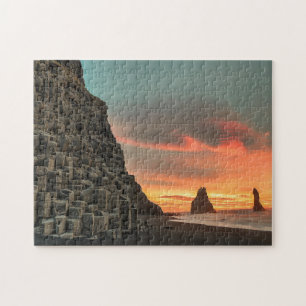 Puzzle Acantilados marinos Reynisdrangar Islandia estiliz
