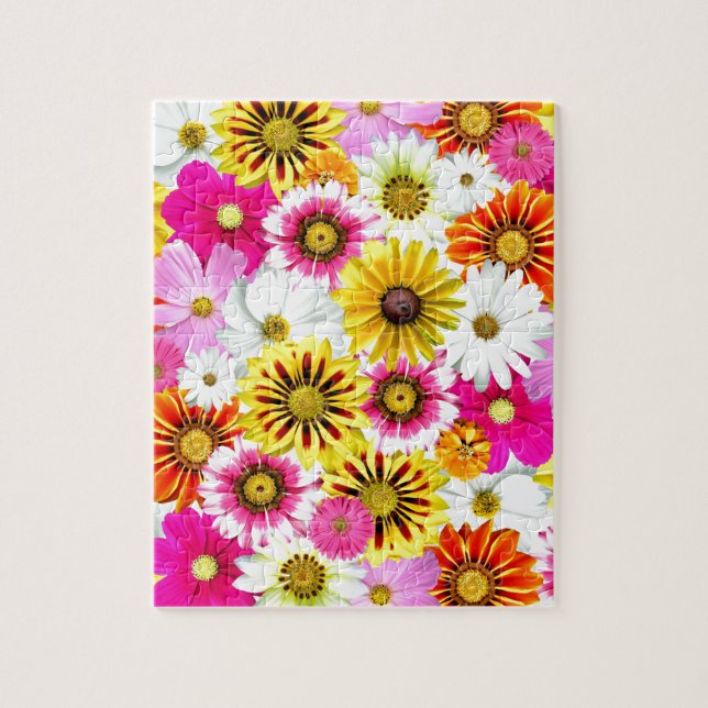 Puzzle Accesorios con patrón de flores rosas y amarillas  (Vertical)