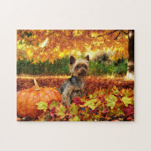 Puzzle Acción de gracias de la caída - Tucker - Yorkie