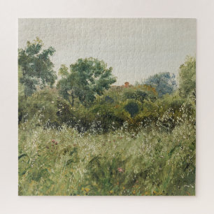 Puzzle Aceite de vintage grande de campo verde