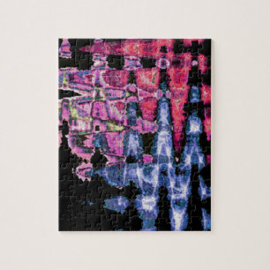 Puzzle Achempong Modern Synthwave: Rosa Azul Abstracto