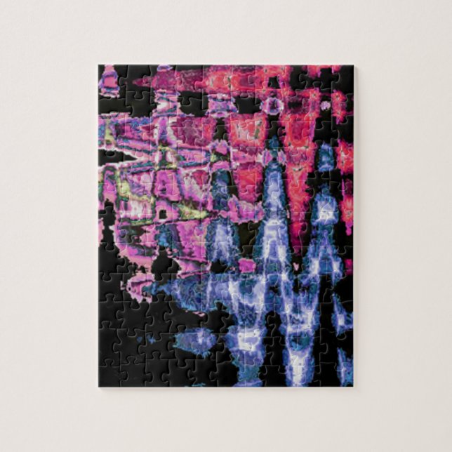 Puzzle Achempong Modern Synthwave: Rosa Azul Abstracto (Vertical)