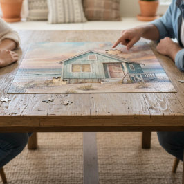 Puzzle Acogedor Coastal Cottage Beach House Watercolor