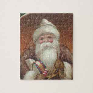 Puzzle Acogedor País Vintage Santa Claus rústico marró