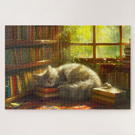Puzzle Acogedor regalo de siesta de biblioteca para el am