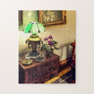 Puzzle Acogedor salón con lámpara de Petanca de Flores