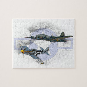 Puzzle Acompañamiento del vuelo del mustango P-51