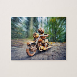 Puzzle Acorn elf rider en moto