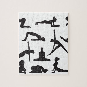 Puzzle Actitudes de la yoga de la silueta