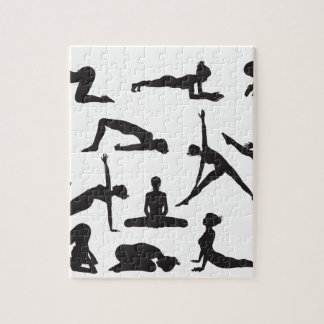 Puzzle Actitudes de la yoga de la silueta