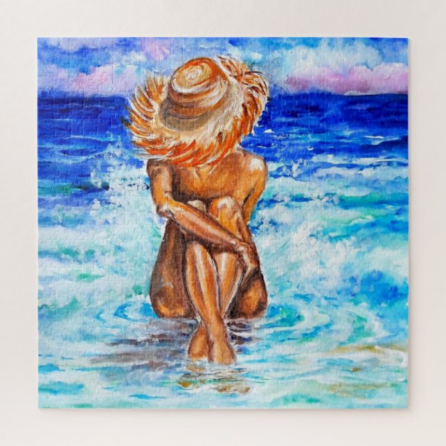 Puzzle Acuarela - A orillas del mar - (Vertical)