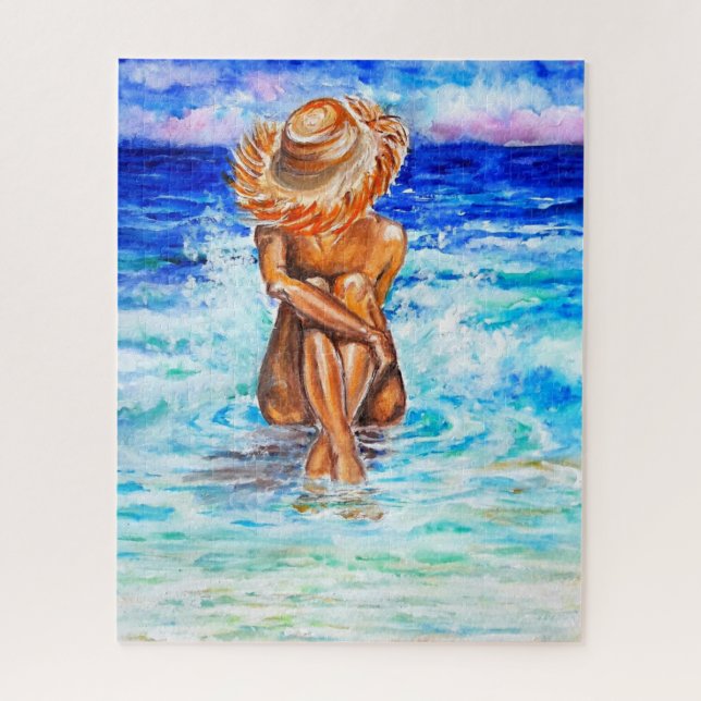 Puzzle Acuarela - A orillas del mar - Vacaciones de veran (Vertical)