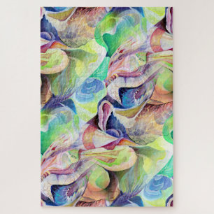 Puzzle Acuarela abstracta pastel con colores eclécticos