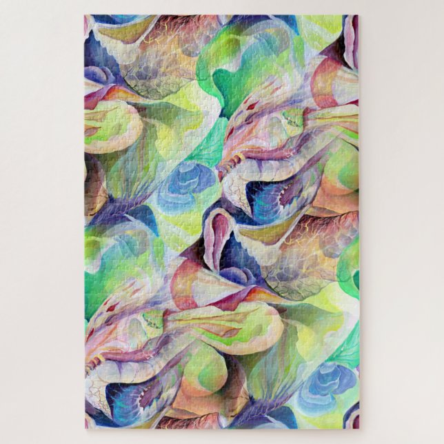 Puzzle Acuarela abstracta pastel con colores eclécticos (Vertical)