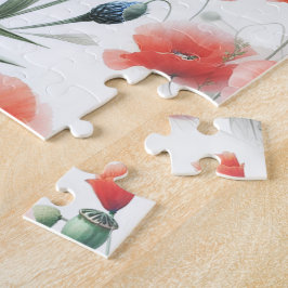 Puzzle Acuarela amapola margarita flor silvestre
