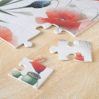 Puzzle Acuarela amapola margarita flor silvestre