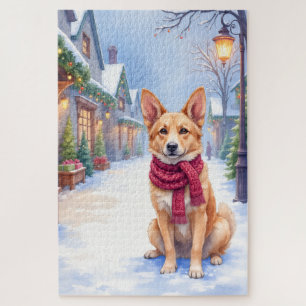 Puzzle Acuarela Berger Picard Plaza del Pueblo Navidad