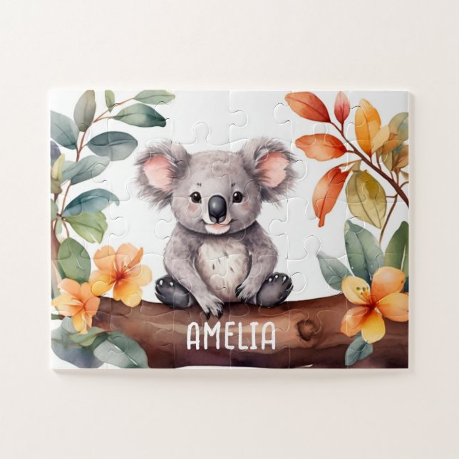 Puzzle Acuarela Cute Koala Personalizada (Horizontal)